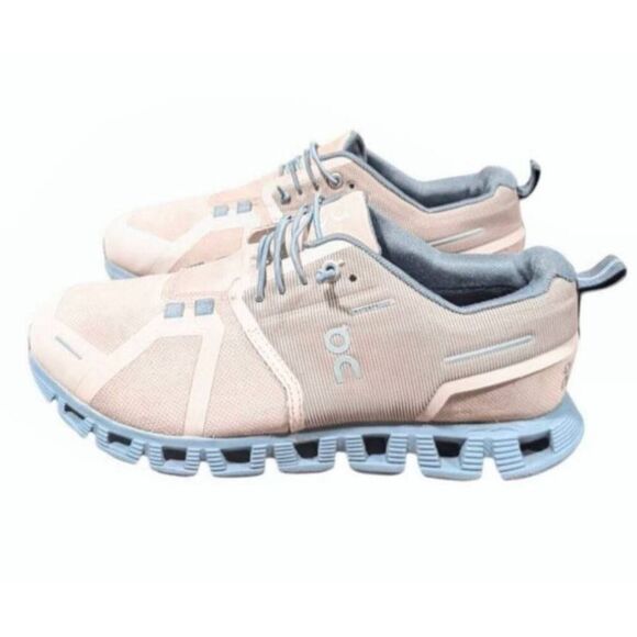 ON RUNNING Cloud 5 'Rose Fossil' Waterproof Running Shoes Size 7.5 - Picture 2 of 7